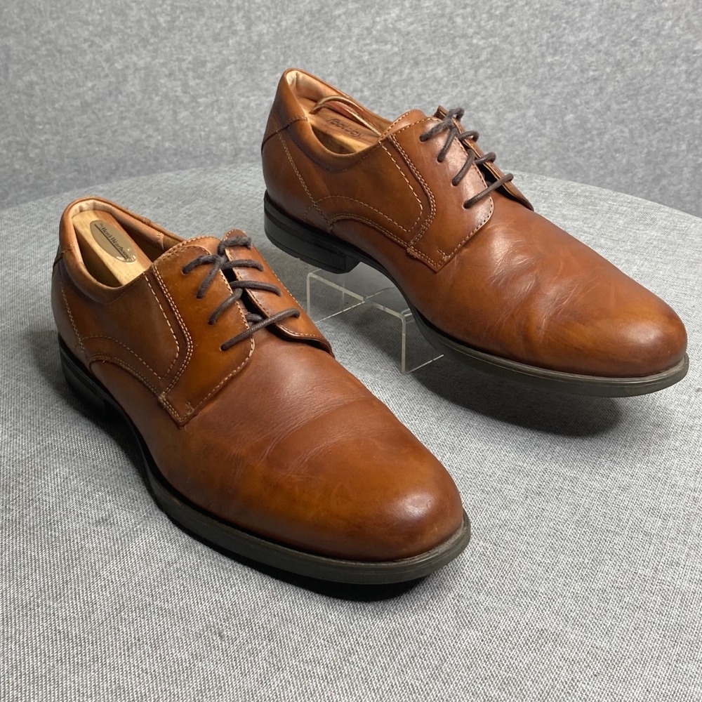 Florsheim Mens 11.5D Leather Dress Shoes Comfortech Oxford‎ Brown Lace Up
